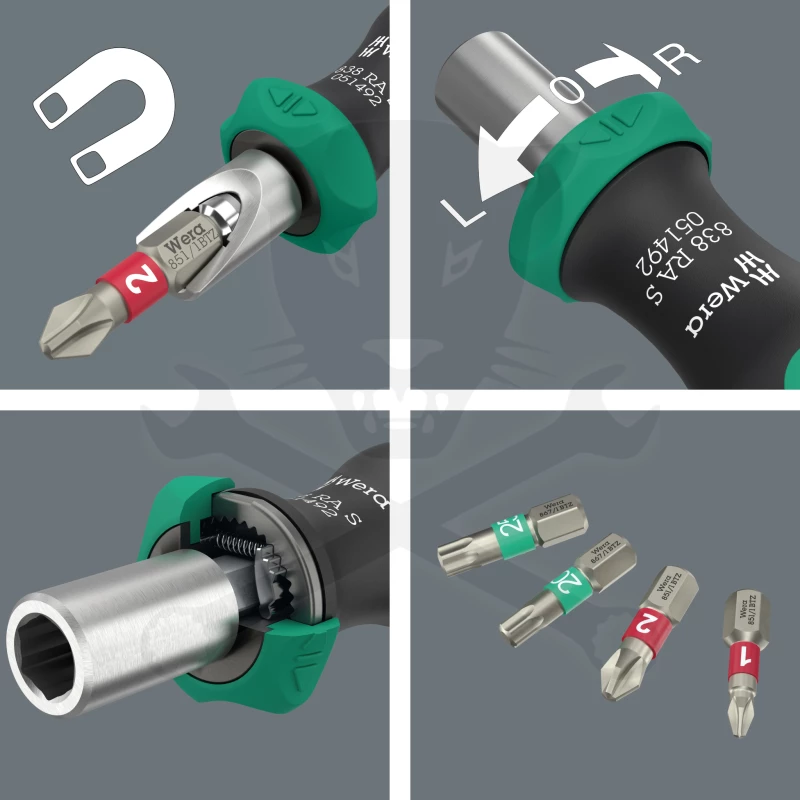 Csavarhúzó bit hajtó racsnis - 838 RA S/4 Christmas - Wera