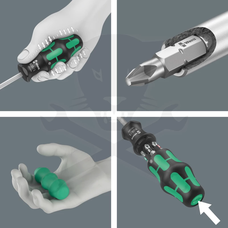 Csavarhúzó, bit tartós, 1/4" Kraftform Kompakt 27 Set 1 - Wera