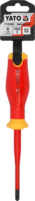 Csavarhúzó VDE 1000 V szigetelt +-/PZ2x100 mm - Slim - Yato