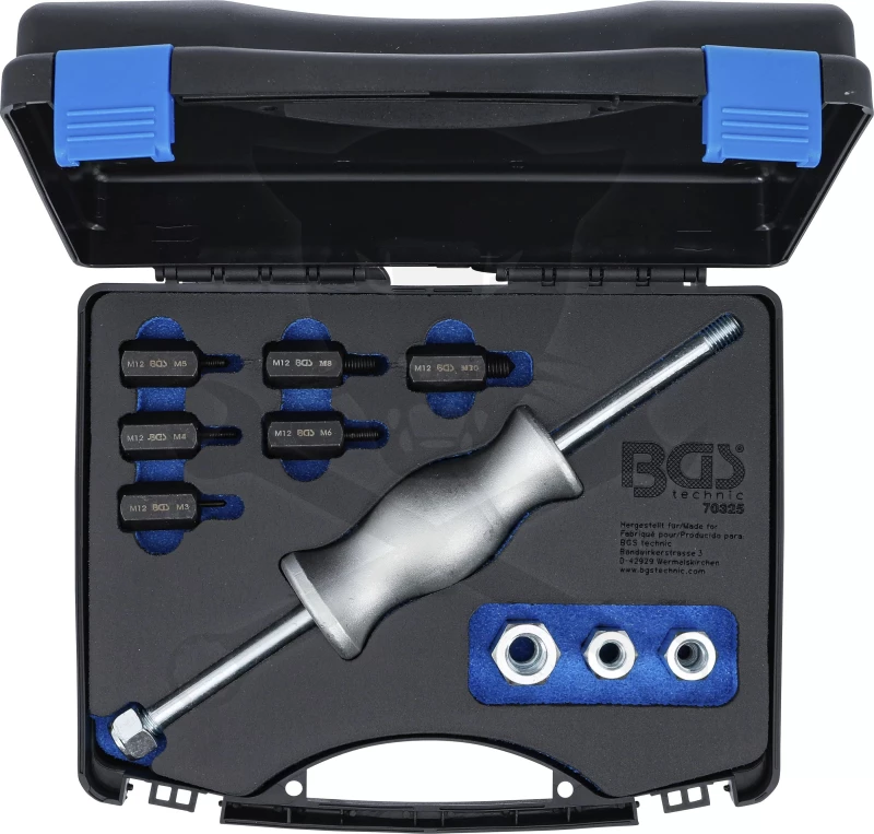 Csúszókalapács készlet menetes adapterekkel 12 részes