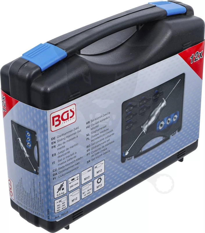 Csúszókalapács készlet menetes adapterekkel 12 részes