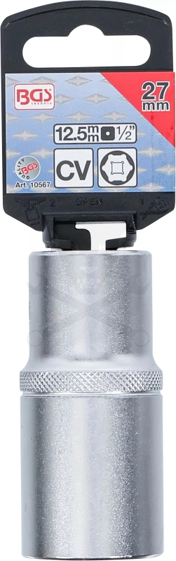 Dugókulcs - crowafej 1/2" 6 lap hosszú 27 mm BGS