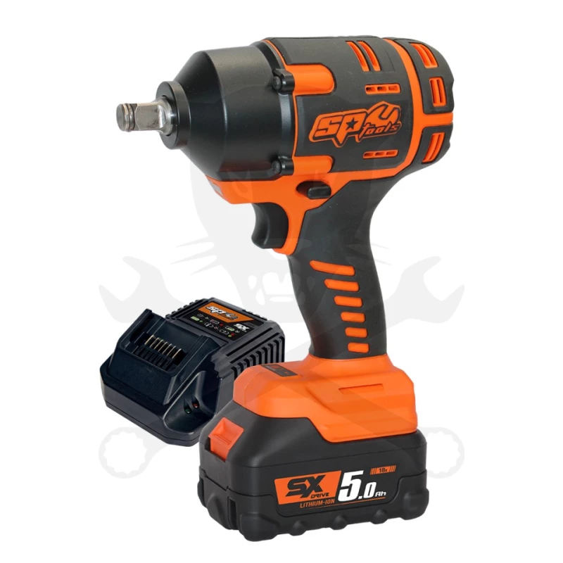 Ütvecsavarozó, akkus 18V  970 Nm 1/2" 1 db 5.0Ah + 5db fej - SP Tools