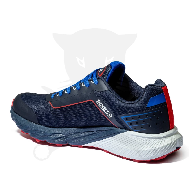 Munkacipő orrvédelem nélküli SPARCO - S-Park LEON O1 SR FO HRO Kék-Piros 40