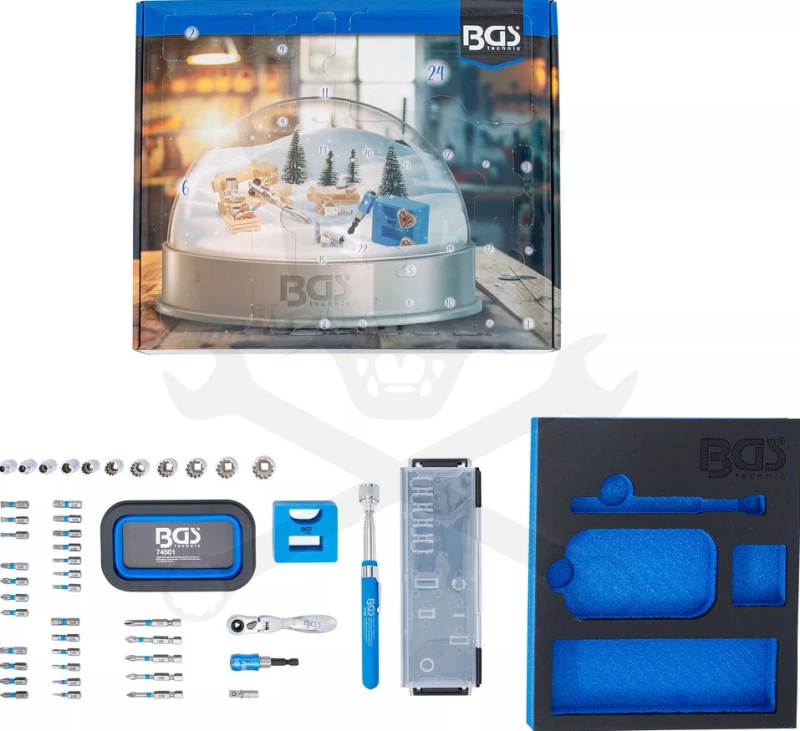 Karácsonyi szerszámkészlet ADVENTI KALENDÁRIUM 44 db-os - BGS