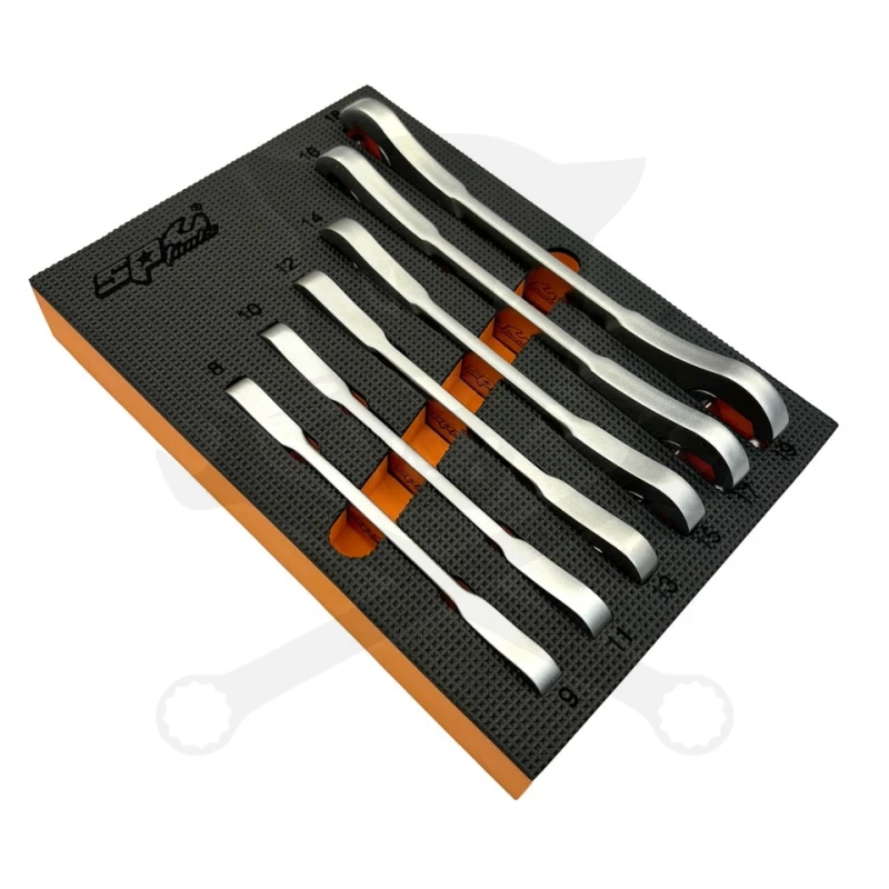 Fékcsőkulcs racsnis, kétoldali 6 db-os készlet