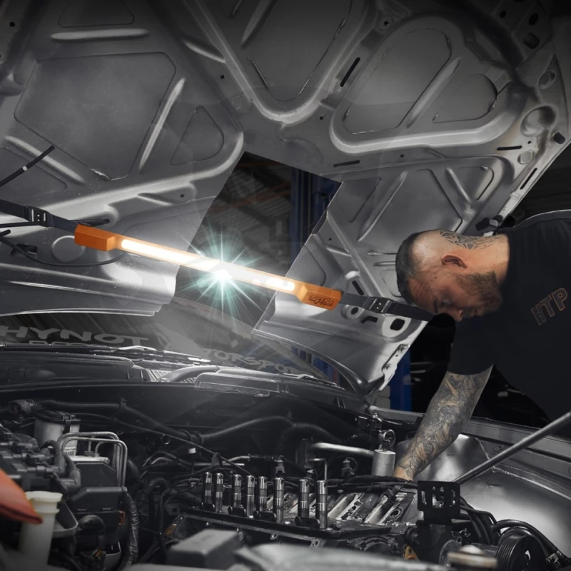 Szerelőlámpa MOTORHÁZTETŐRE 1000 lm - akkus, mágneses és kampós, flexi