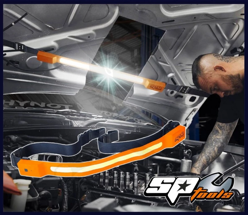 Szerelőlámpa MOTORHÁZTETŐRE 1000 lm - akkus, mágneses és kampós, flexi