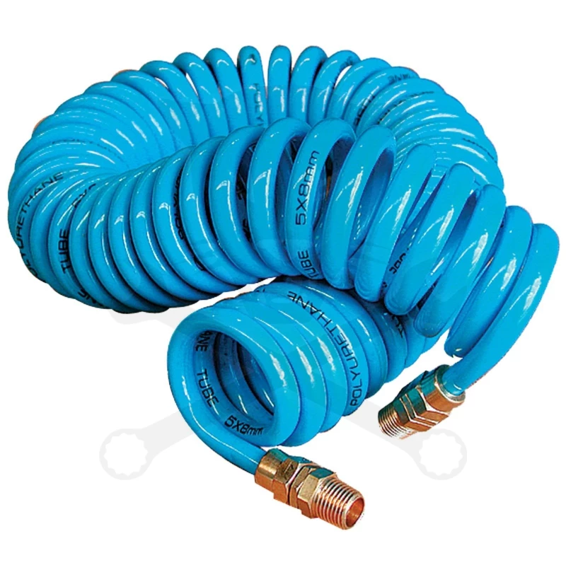 Levegőcső spirál 15 m kék - szerelt 8 mm / 5 mm PU - SP Tools
