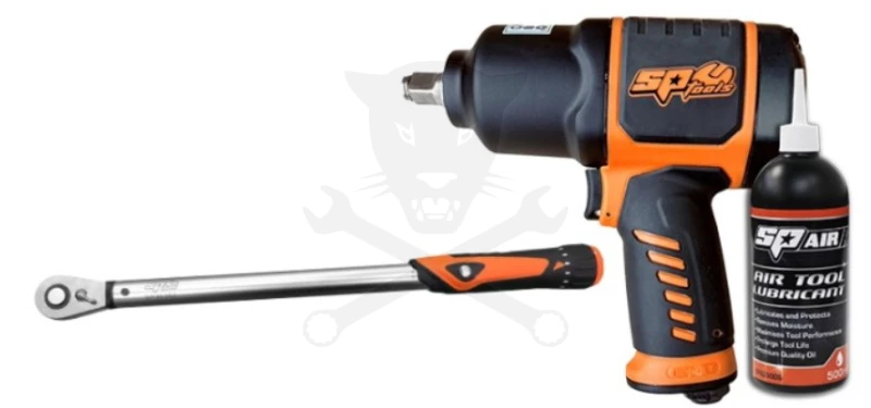 Légkulcs 1/2" 1800 Nm + 0,5 L Olaj + Nyomatékkulcs 1/2" klt- SP Tools