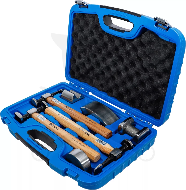 Karosszéria egyengető 7 db-os készlet - idomok + kalapácsok - BGS