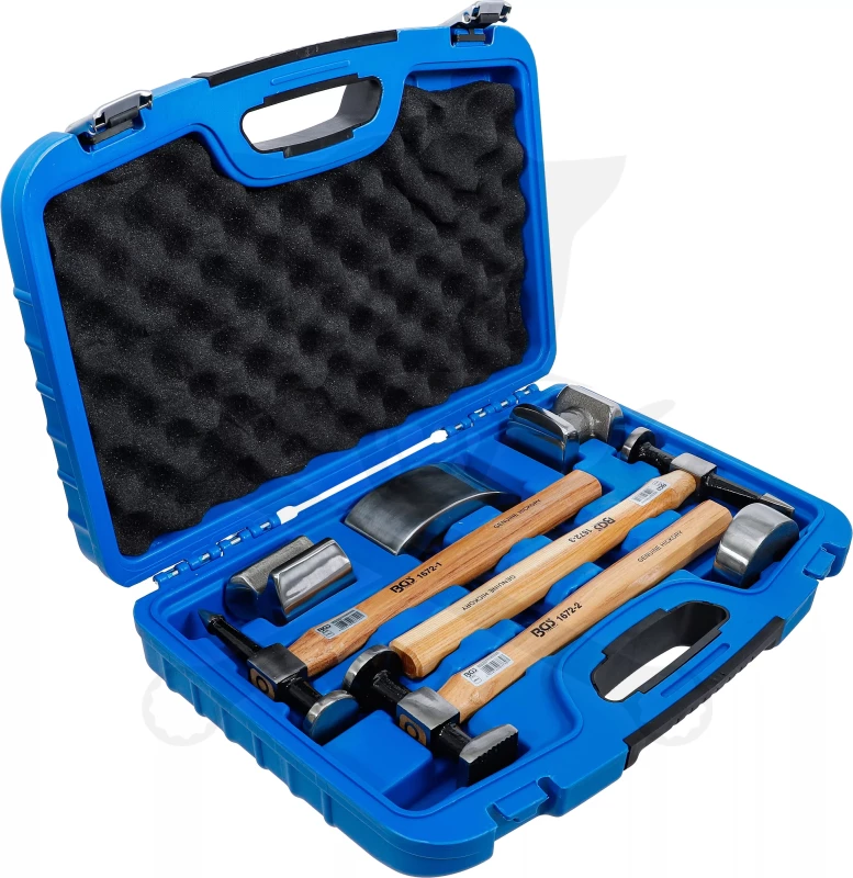 Karosszéria egyengető 7 db-os készlet - idomok + kalapácsok - BGS