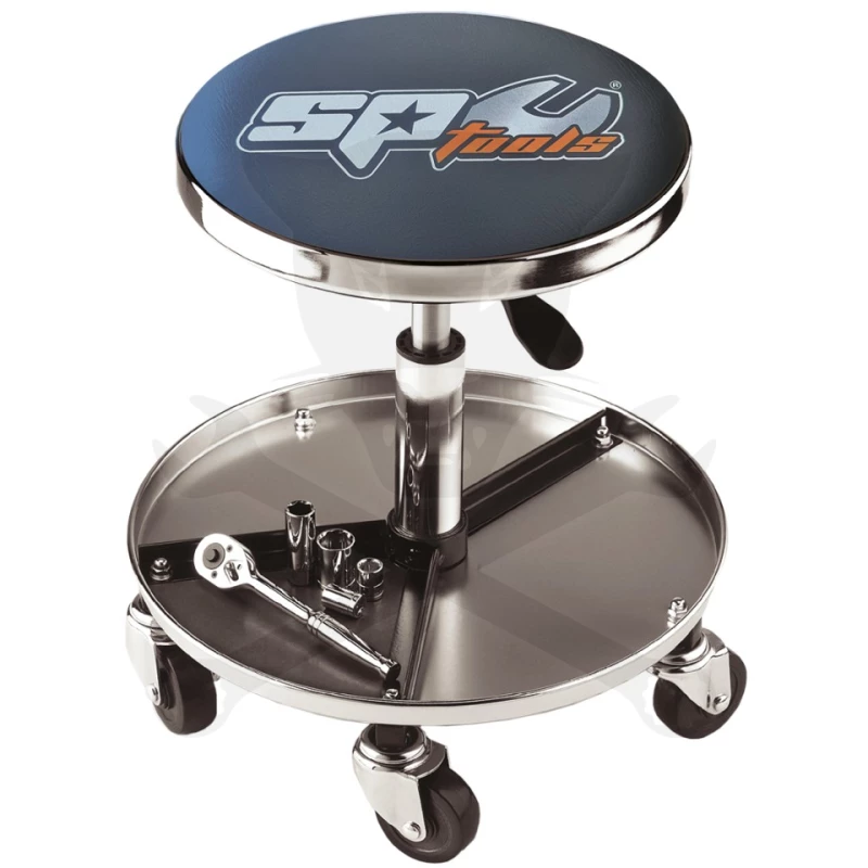 Szerelőszék kerek teleszkópos 5 kerék - profi króm - SP Tools