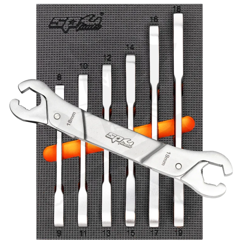 Fékcsőkulcs racsnis, kétoldali 6 db-os készlet