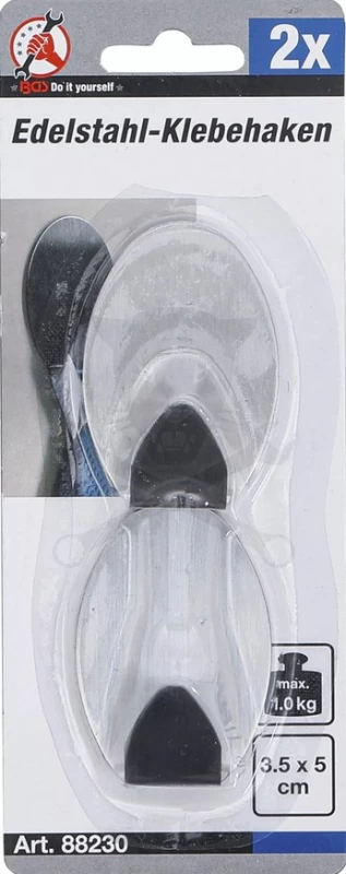 Akasztó öntapadós rozsdamentes ovális kétdarabos