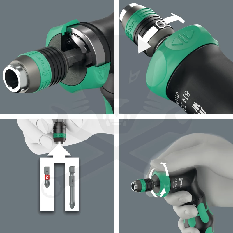 Csavarhúzó, bit tartós, racsnis 1/4" Kraftform Pistol RA-R 2- Wera