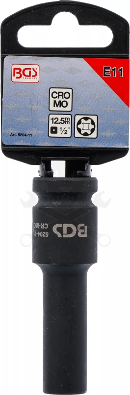 Légkulcsfej 1/2" belső torx E11 hosszú - BGS