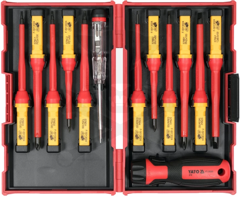 Csavarhúzó készlet 13 db-os szigetelt - VDE 1000V - cserélhető pengés -