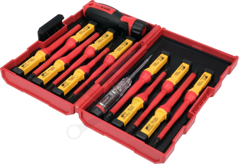 Csavarhúzó készlet 13 db-os szigetelt - VDE 1000V - cserélhető pengés -