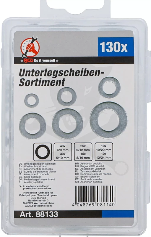 Alátét készlet 130 részes M4 - M12 - BGS