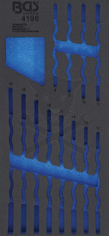 Tálcás BGS üres tároló racsnis csillag-villáskulcshoz 1/3 -EVA tálcás