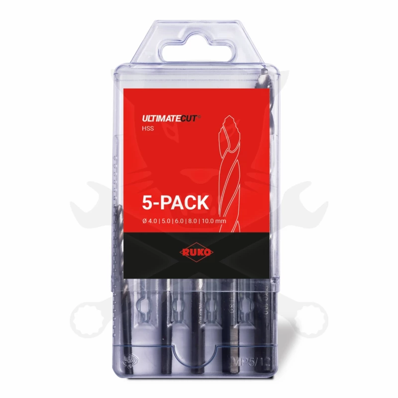 Csigafúró készlet HSS 5 db-os 4,0 - 10,0 mm - FLOWSTEP - Ruko
