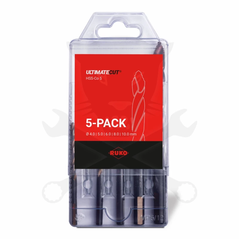 Csigafúró készlet HSS Co5 5 db-os 4,0 - 10,0 mm - FLOWSTEP - Ruko