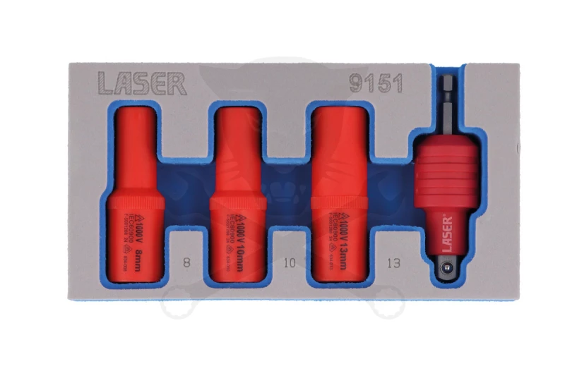 Dugókulcs készlet VDE 1000 V Szigetelt/Hibrid szerszám készlet 3/8" 4 db-os