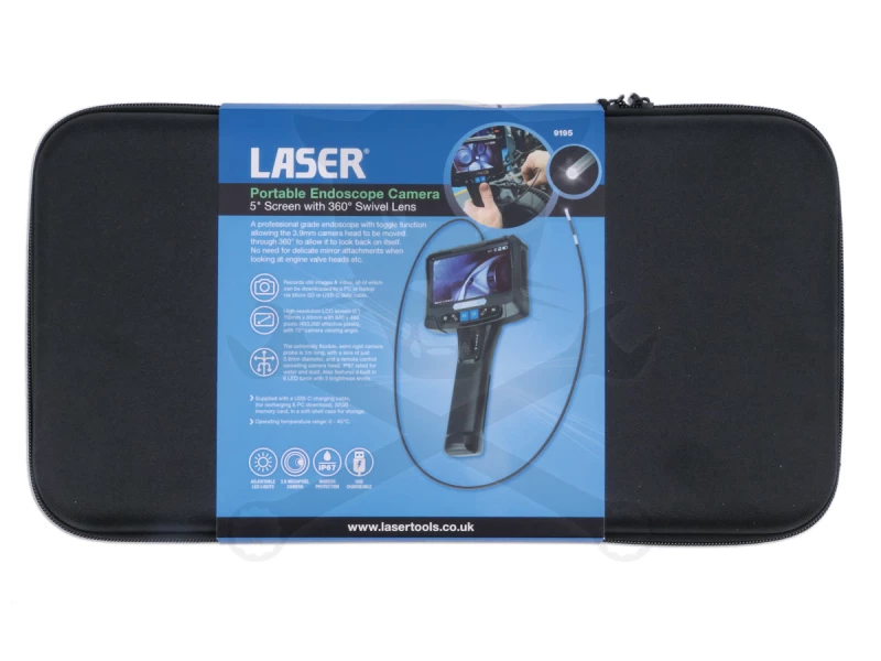 Videoszkóp - inspekciós kamera 3.9 mm-es x 1000 mm 5" kijelző, flexi