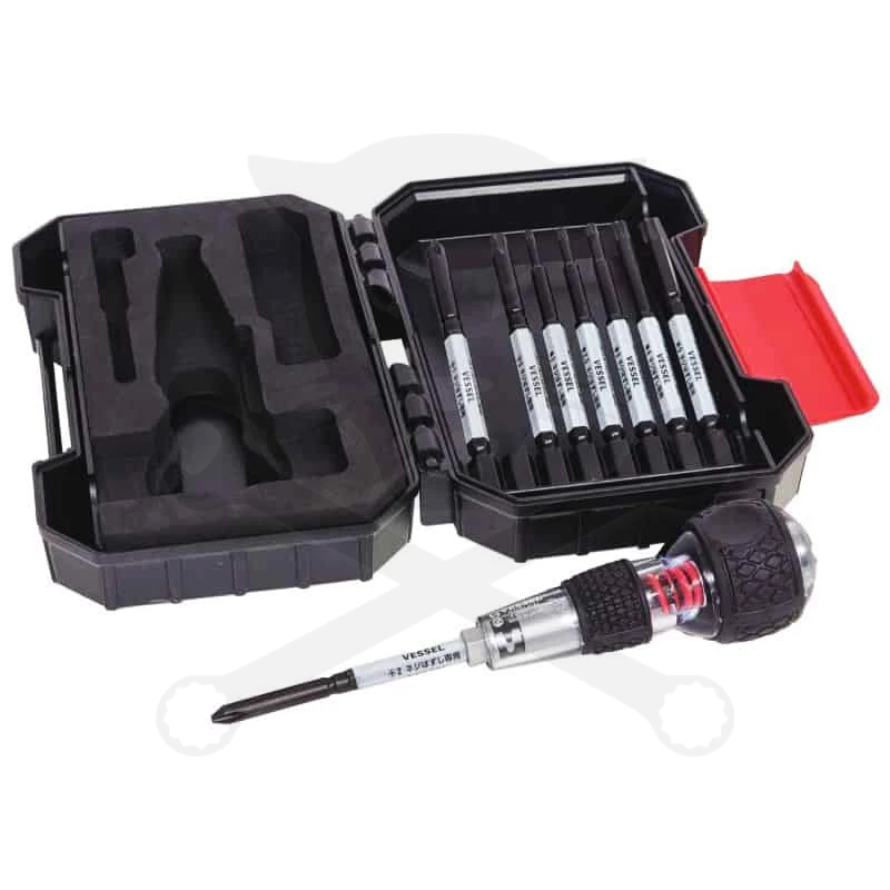 Sérült csavarkihajtó készlet HAZSEL 8 db + Ütvecsavarozó markolat VESSEL