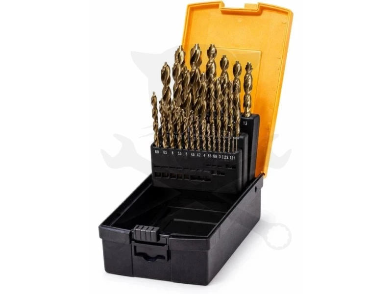 Csigafúró készlet HSS-E Co8 29 db-os 1.0-13.0 mm + előfúrók - DeWalt