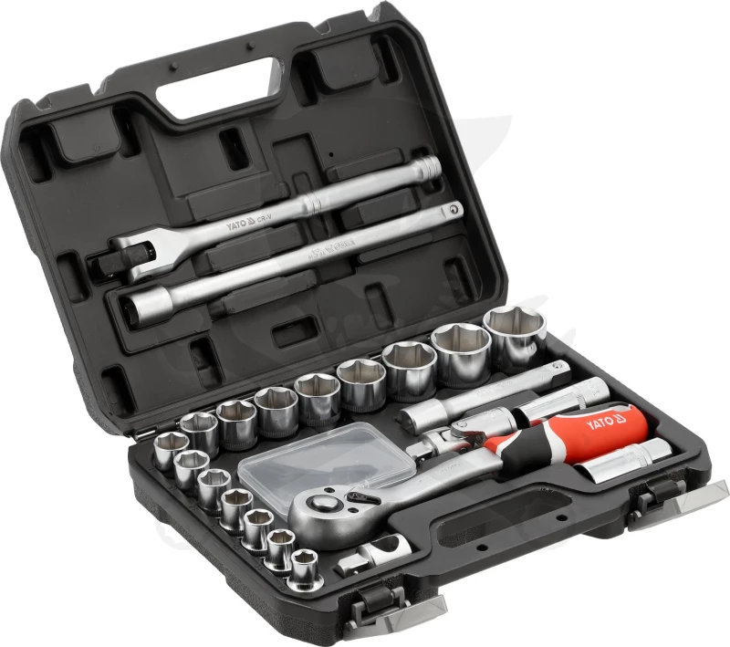 Dugókulcs - crowafej készlet 1/2" 6 lap 10-32 mm 24 db-os - Yato