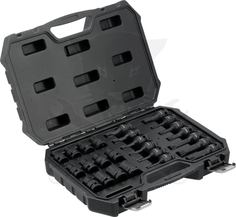 Légkulcsfej készlet 1/2" 25 db-os Torx, E Torx, Spline