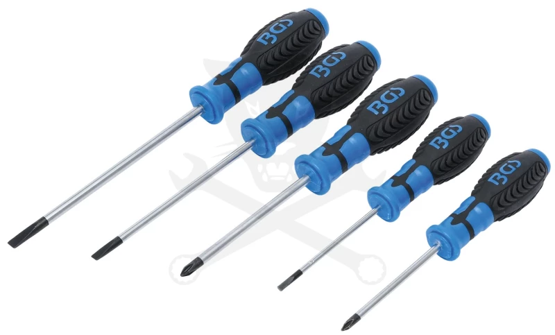 Csavarhúzó készlet - 5 részes: Lapos4.0-5.5-6.5 Kereszt:Ph1-Ph2 - BGS
