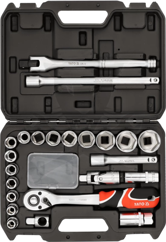 Dugókulcs - crowafej készlet 1/2" 6 lap 10-32 mm 24 db-os - Yato