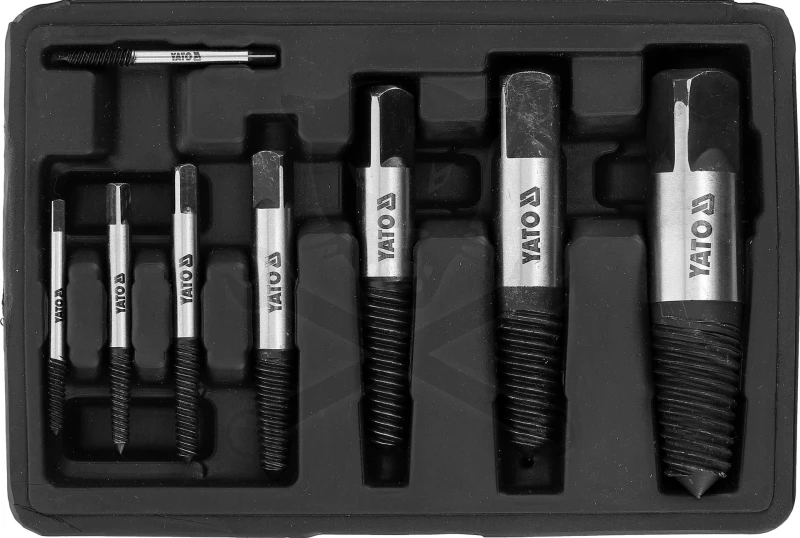 Csavarkiszedő - törtcsavar kihajtó készlet - balos M3-M55 8 db-os Yato