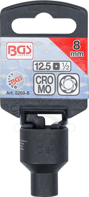 Kerékőr leszedő dugófej 1/2" rövid 8 mm-es - BGS