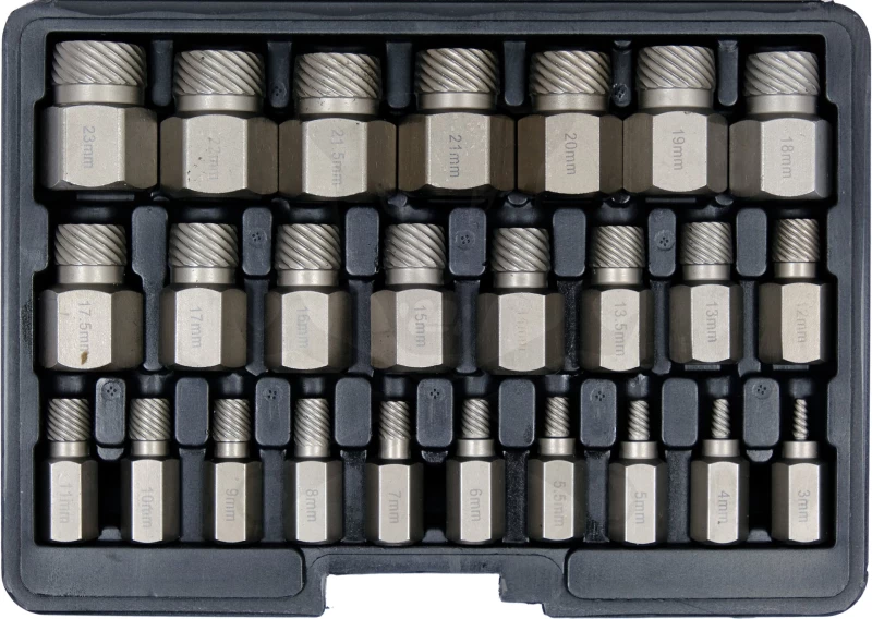 Csavarkiszedő készlet - sérült fejű csavarokhoz Torx-XZN-Imbusz 25 db-os
