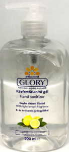Kézfertőtlenítő gél - antibakteriális - 500 ml - PUMPÁS - Glory Citrom