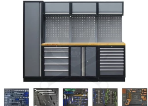 Műhelybútor SP SERIES Szett: 2640x2000x460 mm + FA + SZÜRKE + 268DB