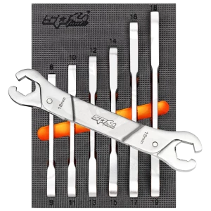 Fékcsőkulcs racsnis, kétoldali 6 db-os készlet