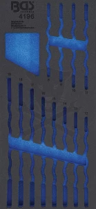 Tálcás BGS üres tároló racsnis csillag-villáskulcshoz 1/3 -EVA tálcás