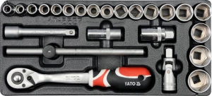Dugókulcs készlet 24 db-os szerszámos kocsiba tálcás 1/2" - 1/3 - Yato