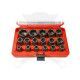 Légkulcsfej készlet 1/2" 17 db  8-32 mm metrikus rövid 6 lap - Genius