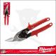 Lemezvágó olló, szinkódolt PIROS balos 260 mm - 0.6-1.0 mm - Milwauk
