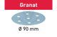 Csiszolópapír, tépőzáras  90 mm STF D90/6 P220 GR/100 Granat 100 db