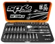 Dugókulcs készlet 1/4" 6 lap 4-14 mm + rátűzőkulcsok 36 db-os SP Tools